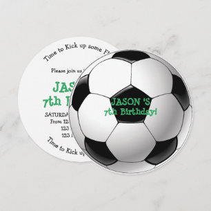 Voetbal Verjaardagsfeest kinder uitnodiging