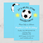 Voetbal Verjaardagsfeest kinder uitnodiging aanpas (Voorkant / Achterkant)