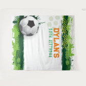 Voetbal Verjaardagsfeest Photo-op Kinder achtergro Wandkleed (Voorkant (horizontaal))