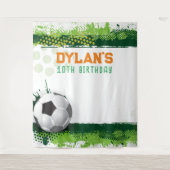 Voetbal Verjaardagsfeest Photo-op Kinder achtergro Wandkleed (Voorkant)