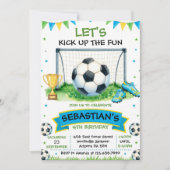 Voetbal verjaardagsfeest uitnodiging (Voorkant)