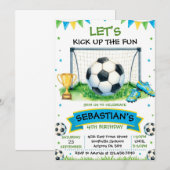Voetbal verjaardagsfeest uitnodiging (Voorkant / Achterkant)