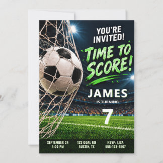 Voetbal verjaardagsfeest uitnodiging