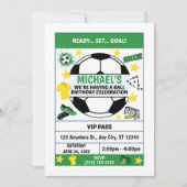 Voetbal verjaardagsfeest uitnodiging (Voorkant)