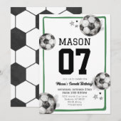 Voetbal verjaardagsfeest uitnodiging (Voorkant / Achterkant)