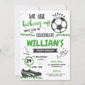 Voetbal Verjaardagsfeest Uitnodiging Sport Digitaa (Voorkant)