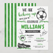 Voetbal Verjaardagsfeest Uitnodiging Sport Digitaa (Voorkant / Achterkant)