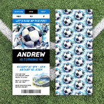 Voetbal Verjaardagsfeest Uitnodiging Ticket Stub<br><div class="desc">Nodig je gasten uit om je voetbalthemafeest te vieren met dit leuke VIP-ticket! Laten we de pret opvoeren! Eenvoudig bewerken met uw feestgegevens.</div>