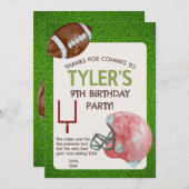 Voetbal Verjaardagsfeest Vertical Bedanktkaart Bedankkaart (Voorkant / Achterkant)