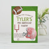 Voetbal verjaardagsfeest Verticale Dankkaart Bedankkaart (Staand voorkant)