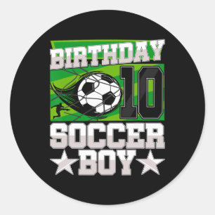 Voetbal verjaardagsfeestje - 10e verjaardag jongen ronde sticker