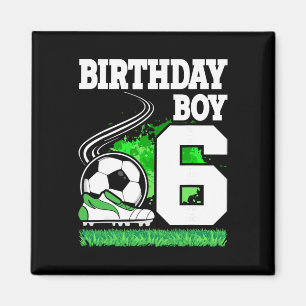 Voetbal verjaardagsfeestje - 6 jaar oude jongen - magneet