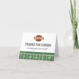 Voetbal verjaardagsfeestje bedankkaart