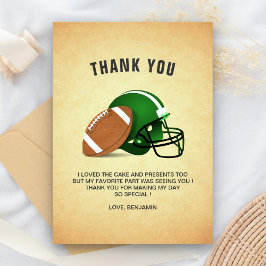 Voetbal verjaardagsfeestje bedankkaart