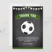 Voetbal verjaardagsfeestje bedankkaart (Voorkant)