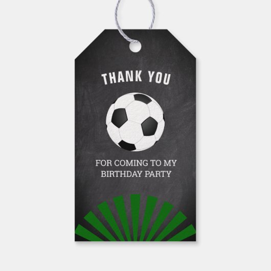Voetbal verjaardagsfeestje dank je cadeaulabel (Achterkant)