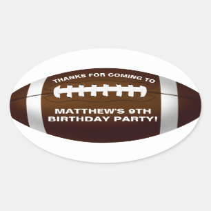 Voetbal verjaardagsfeestje favor sticker