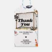 Voetbal verjaardagsfeestje favoriet tags cadeaulabel (Voorkant)