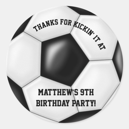Voetbal verjaardagsfeestje favorieten stickers (Voorkant)