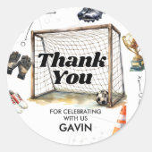 Voetbal verjaardagsfeestje Game On Ronde Sticker (Voorkant)