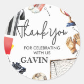 Voetbal verjaardagsfeestje Game On Ronde Sticker (Voorkant)