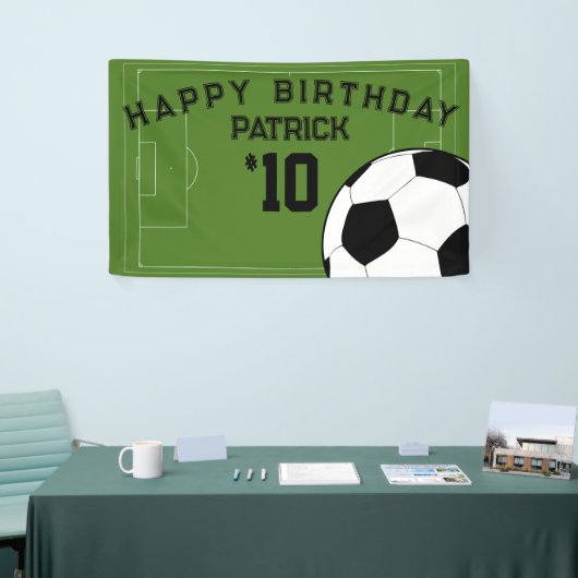 Voetbal verjaardagsfeestje gepersonaliseerde banne spandoek (Beurs)