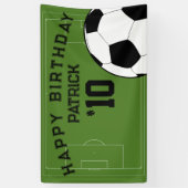 Voetbal verjaardagsfeestje gepersonaliseerde banne spandoek (Verticaal)