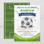 Voetbal Verjaardagsfeestje Kaart (Voorkant / Achterkant)