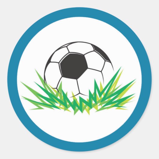 Voetbal verjaardagsfeestje stickers voor jongens (Voorkant)