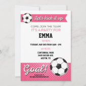 Voetbal Verjaardagsfeestje Uitnodigen 5x7 - Meisje Kaart (Voorkant)