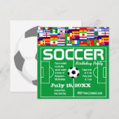 Voetbal verjaardagsfeestje uitnodiging (Voorkant / Achterkant)