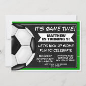 Voetbal verjaardagsfeestje uitnodiging Voetbalfans (Voorkant)