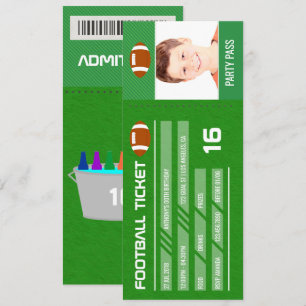 Voetbal verjaardagsfeestje voeg foto Ticket Ingang Kaart