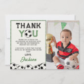 Voetbal Verjaardagsfoto Dank u kaart (Voorkant)