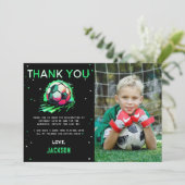 Voetbal Verjaardagsfoto Dank u kaart (Staand voorkant)