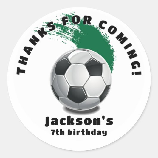 Voetbal Verjaardagsstickers Ronde Sticker (Voorkant)