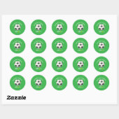 Voetbal verjaardagsstickers voor jongens bewerkbaa ronde sticker (Vel)