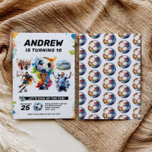 Voetbal Verjaardagsuitnodiging - Football - Kinder