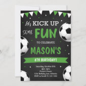 Voetbal verjaardagsuitnodiging kaart (Voorkant)