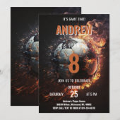 Voetbal Verjaardagsuitnodiging Minimalistische Kaa Kaart (Voorkant / Achterkant)