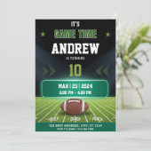 Voetbal verjaardagsuitnodiging | Sportfeest uitnod Kaart (Staand voorkant)