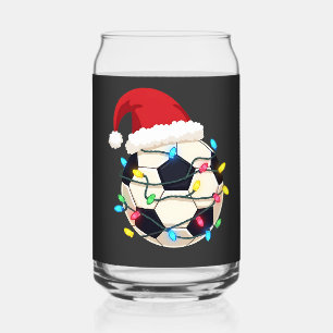 Voetbal verpakt in Kerstverlichting Voetballer Blikvorm Glas