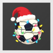 Voetbal verpakt in kerstverlichting Voetbalspeler Raamsticker (Vel)