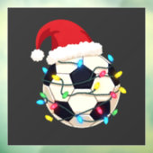 Voetbal verpakt in kerstverlichting Voetbalspeler Raamsticker (Vel 3)