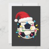 Voetbal verpakt in kerstverlichting Voetbalspeler Save The Date (Voorkant)