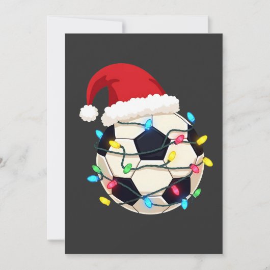 Voetbal verpakt in kerstverlichting Voetbalspeler Save The Date (Voorkant)