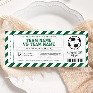 Voetbal Verrassing Gift Game Ticket Certificaat Kaart