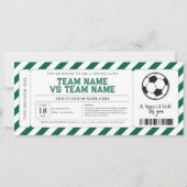 Voetbal verrassingscadeau spel ticket certificaat kaart (Voorkant)