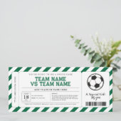 Voetbal verrassingscadeau wedstrijdkaartje certifi kaart (Staand voorkant)