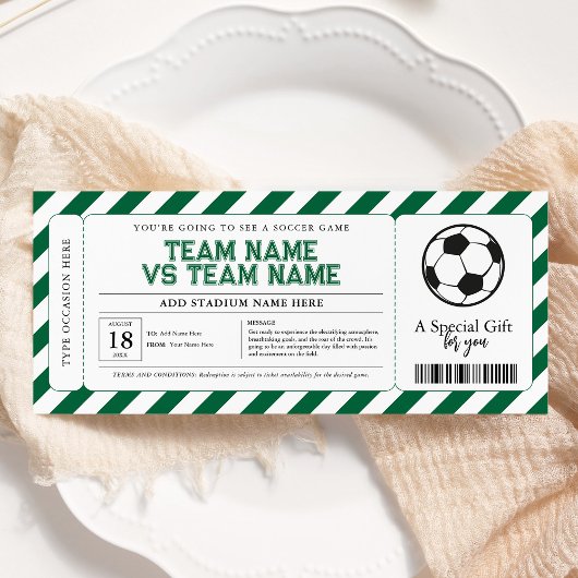 Voetbal verrassingscadeau wedstrijdkaartje certifi kaart